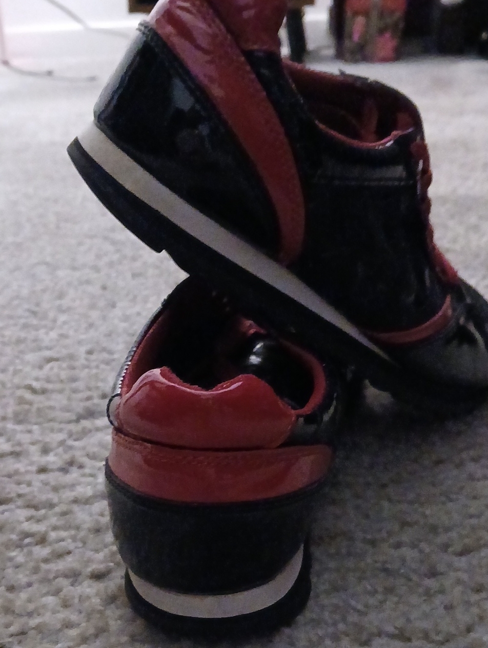 Womens COACH Black and Red Athletic Sneakers